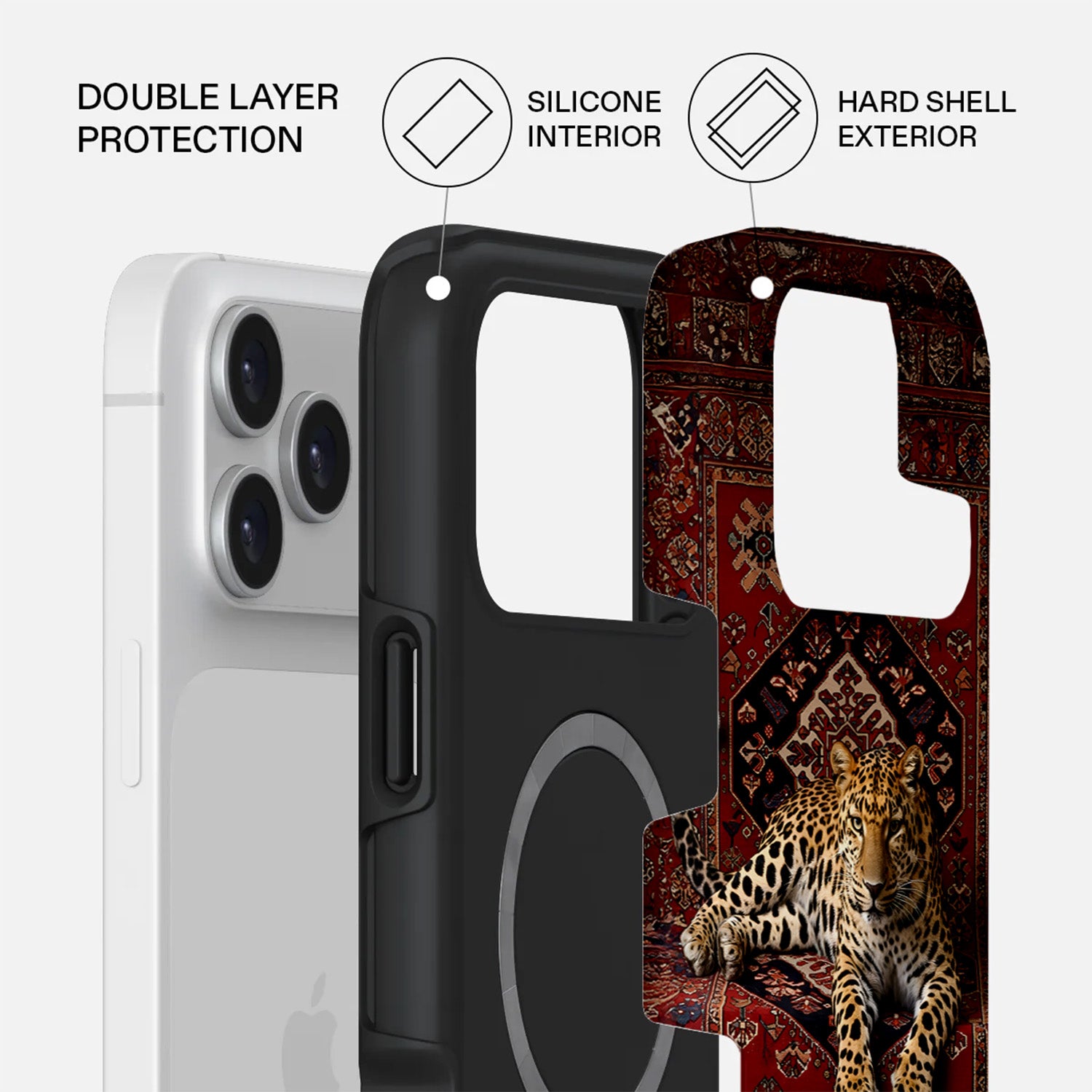 Mobcos iPhone 17 series Persian Rug Premium Case Compatible with Hybrid Dual-Layer Hard Shell + Silicone Protection - Scratch-Resistant Shockproof Mobile Cover Mobcos
