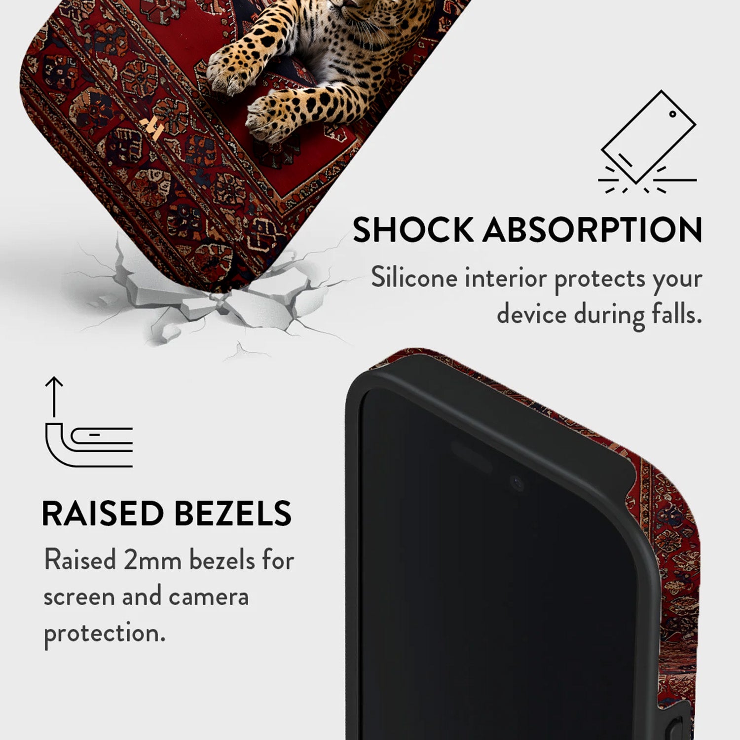 Mobcos iPhone 17 series Persian Rug Premium Case Compatible with Hybrid Dual-Layer Hard Shell + Silicone Protection - Scratch-Resistant Shockproof Mobile Cover Mobcos