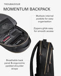 Troubadour Momentum Backpack - Premium Vegan, Lightweight & Waterproof - Padded 16