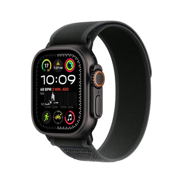 Apple Watch Ultra 2 GPS + Cellular 49mm Smartwatch – Rugged Black Titanium Case with Black Trail Loop (S/M). Ultimate Sports & Fitness Watch with Precision GPS, Advanced Fitness Tracking, Extra-Long Battery Life, and Carbon Neutral Design APPLE