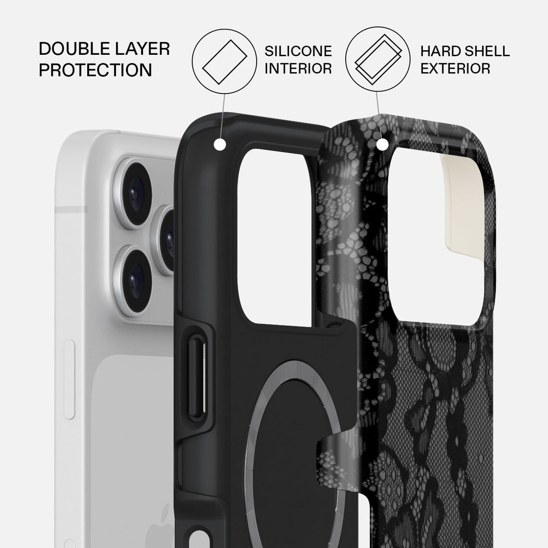 Burga iPhone 17 Pro Max Magnetic Premium Case Compatible with Hybrid Dual-Layer Hard Shell + Silicone Protection - Scratch-Resistant Shockproof Mobile Cover