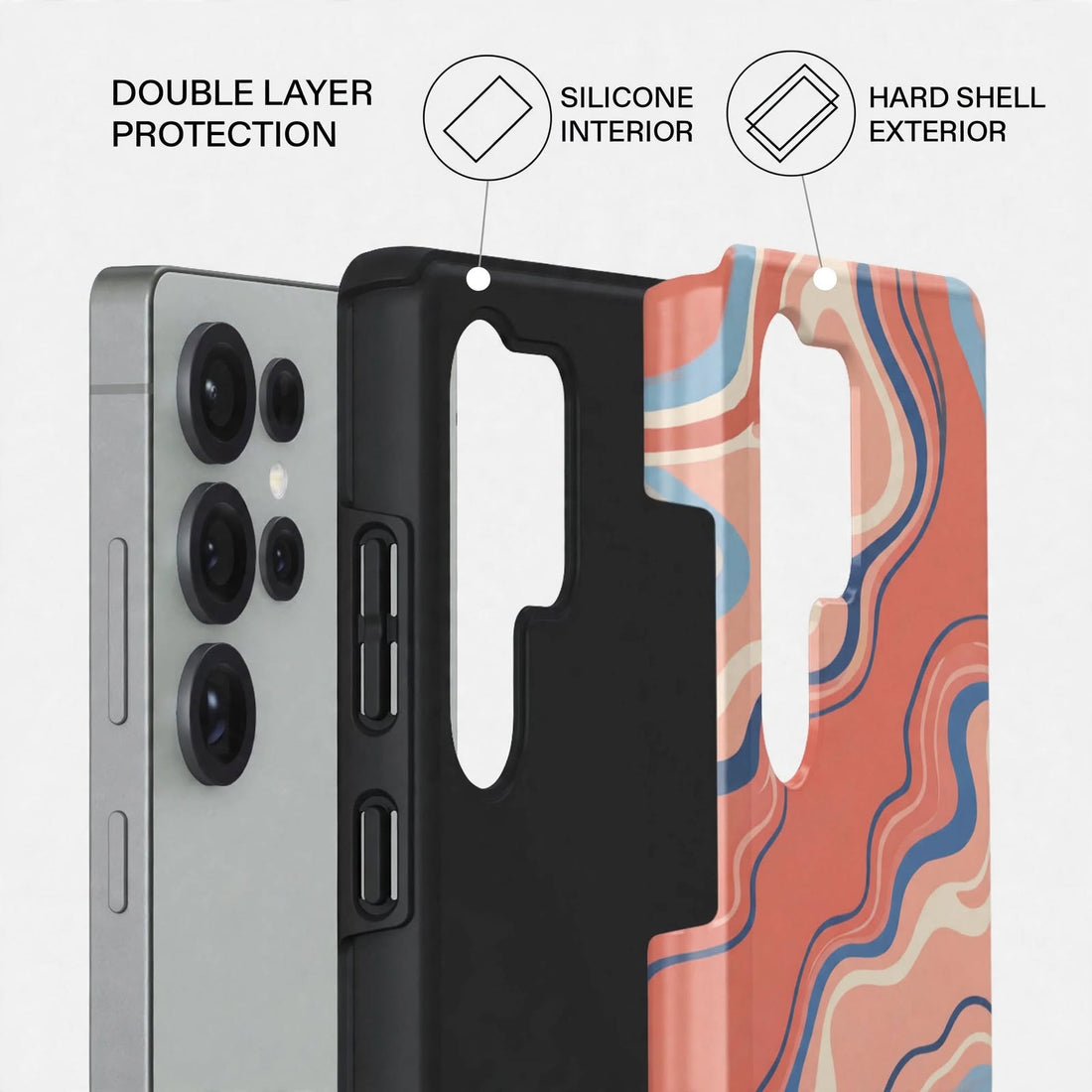 Shockproof Coral Wave Dual-Layer Case – Samsung Galaxy S24/S25 & S26 Ultra