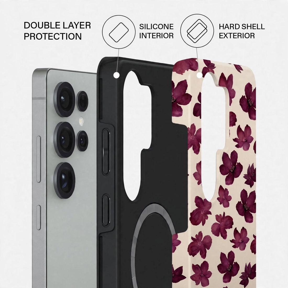 Shockproof Floral Dual-Layer Case – Samsung Galaxy S25 Ultra
