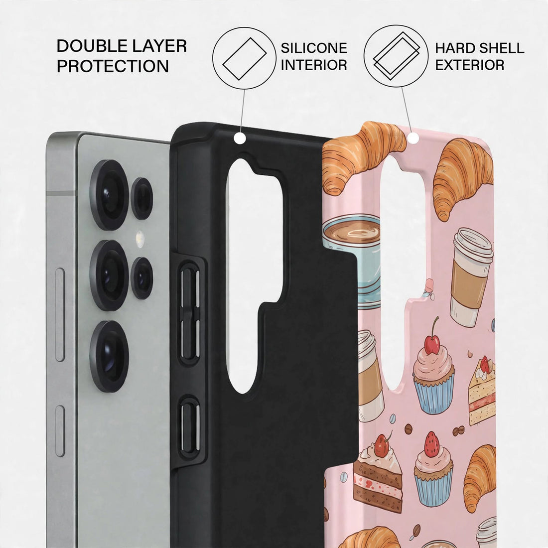 Shockproof Peach Blossom Dual-Layer Case – Samsung Galaxy S24/S25 & S26 Ultra