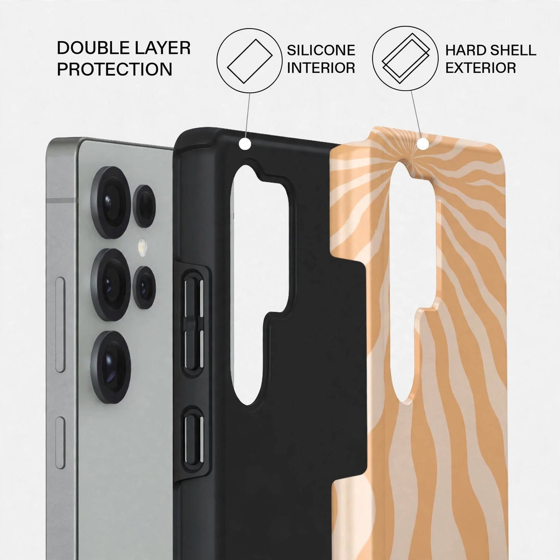 Shockproof Peach Waves Dual-Layer Case – Samsung Galaxy S24/S25 & S26 Ultra