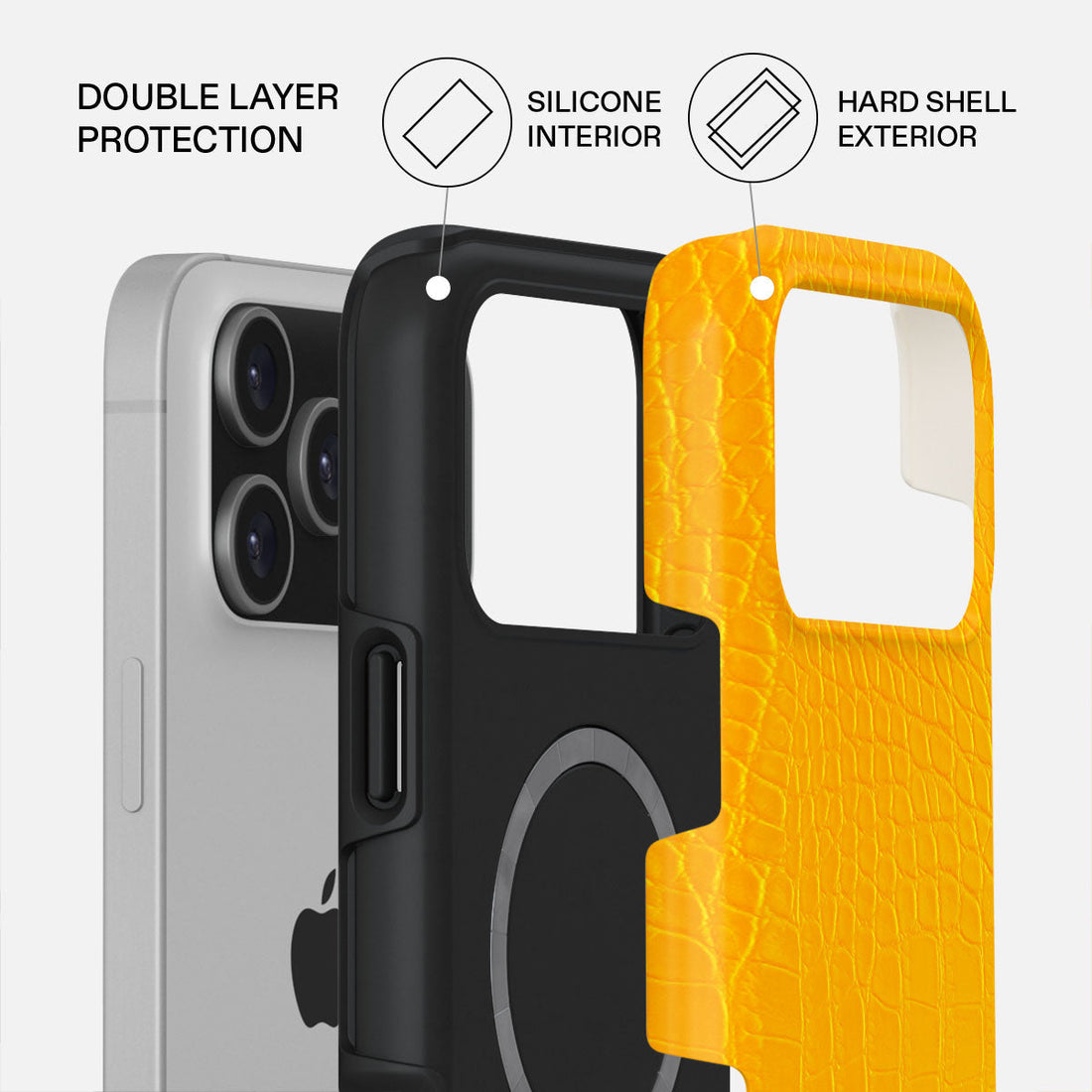 iPhone 17 Pro Max Canary Yellow Premium Case Compatible with Hybrid Dual-Layer Hard Shell + Silicone Protection - Scratch-Resistant Shockproof Mobile Cover
