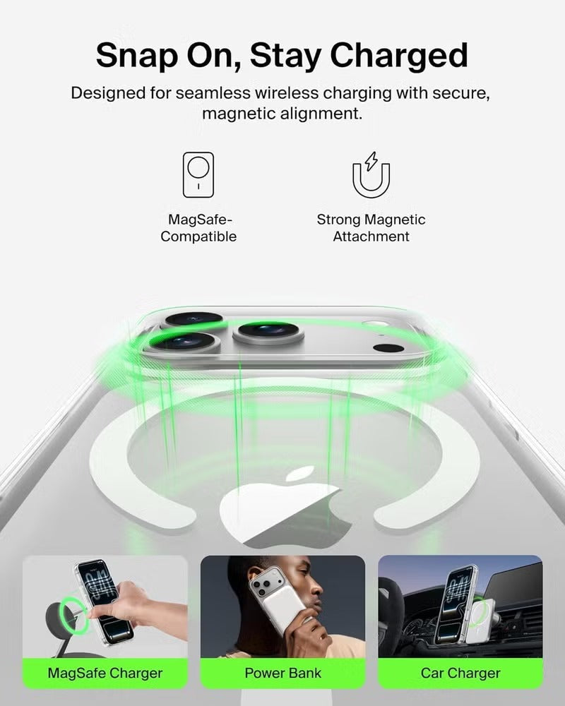 iPhone 17 Pro & Max Clear Case with Transparent Slim Protective Cover, Lightweight, Protective Cover Magnetic Charging Compatible