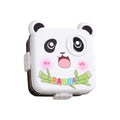 Mobcos Cute Panda Double Layer 3 Grids Tiffin Food Container – Stainless Steel Thermal Insulated Bento Lunch Box for Kids & Children (White) MOBCOS
