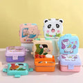 Mobcos Cute Panda Double Layer 3 Grids Tiffin Food Container – Stainless Steel Thermal Insulated Bento Lunch Box for Kids & Children (White) MOBCOS