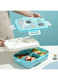 Mobcos Space Astronaut Sky Blue Plastic Multi-Compartment Portable Kids Lunch Box with Secure Locking Lid for Fresh and Organized Meals Mobcos