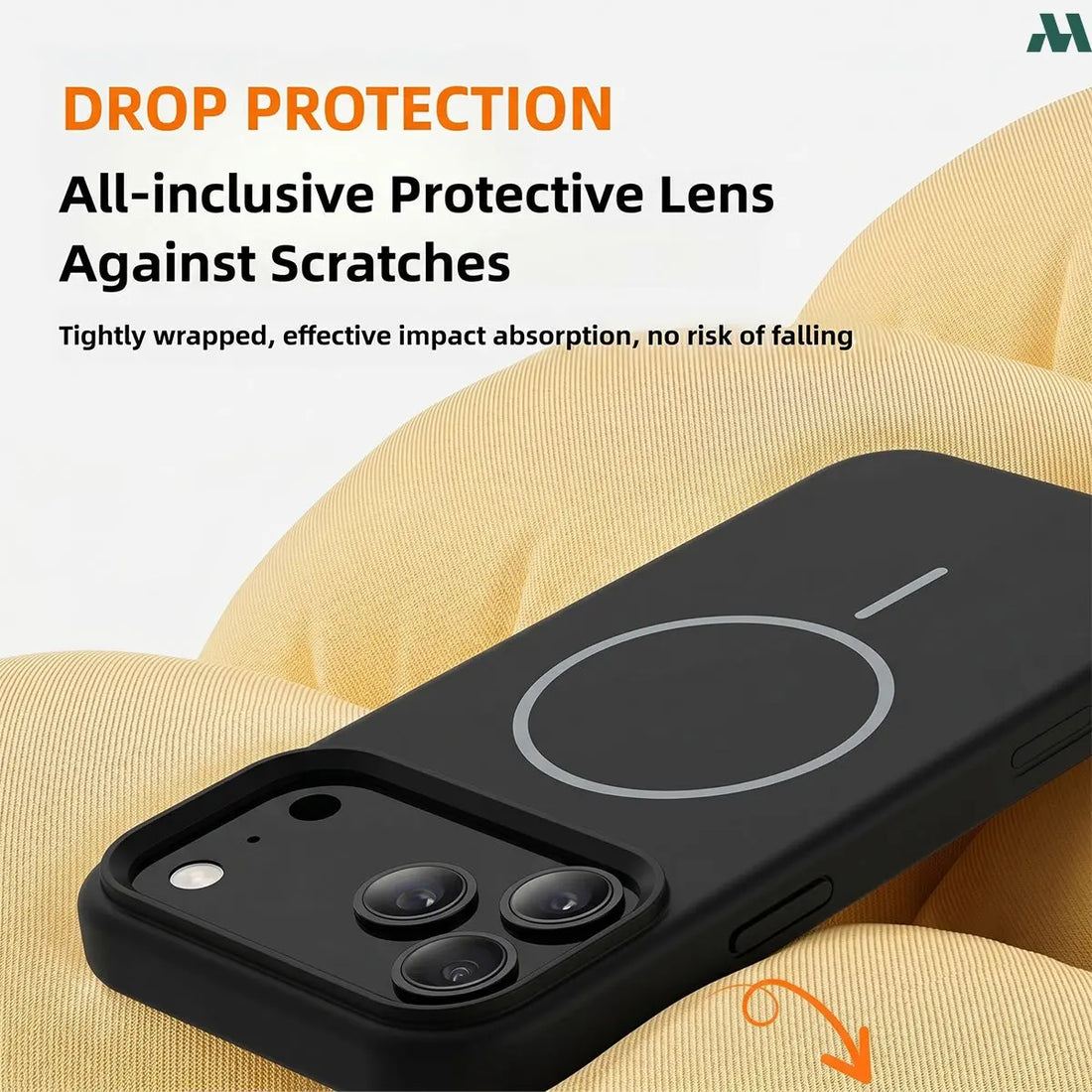 Mobcos Luxury Silicone Case for iPhone 17 Pro/Pro Max – Shockproof Slim Fit Soft-Touch Protective Cover with Magnetic Wireless Charging Support (Black)