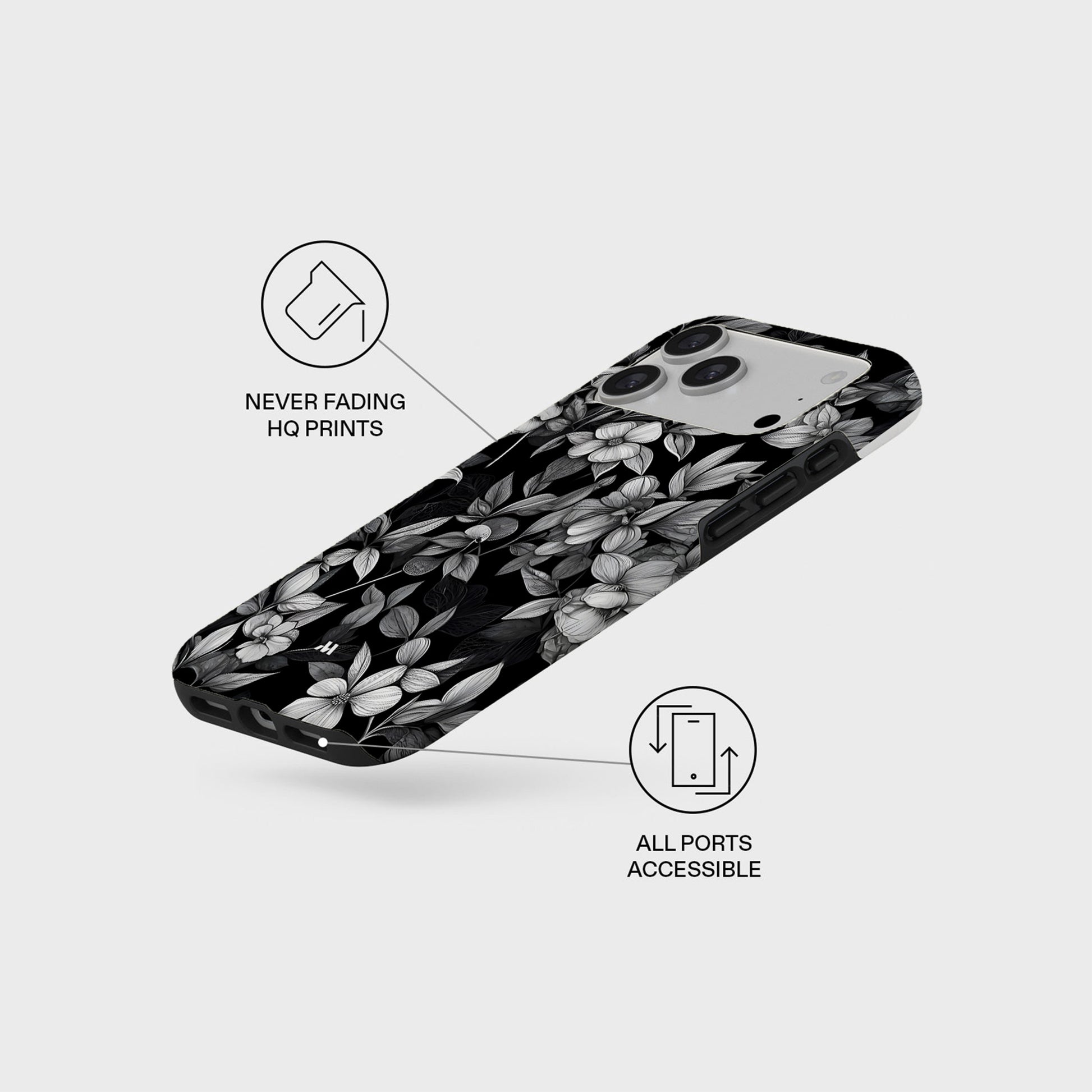 Mobcos iPhone 17 series Sketch Floral Premium Case Compatible with Hybrid Dual-Layer Hard Shell + Silicone Protection - Scratch-Resistant Shockproof Mobile Cover Mobcos