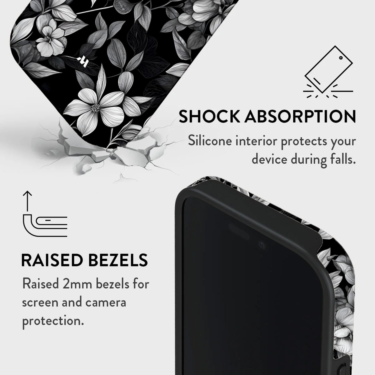 Mobcos iPhone 17 series Sketch Floral Premium Case Compatible with Hybrid Dual-Layer Hard Shell + Silicone Protection - Scratch-Resistant Shockproof Mobile Cover Mobcos