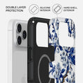 Mobcos iPhone 17 series Chinoiserie Floral Premium Case Compatible with Hybrid Dual-Layer Hard Shell + Silicone Protection - Scratch-Resistant Shockproof Mobile Cover Mobcos