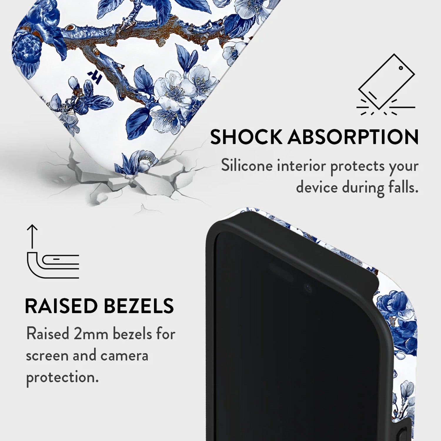 Mobcos iPhone 17 series Chinoiserie Floral Premium Case Compatible with Hybrid Dual-Layer Hard Shell + Silicone Protection - Scratch-Resistant Shockproof Mobile Cover Mobcos