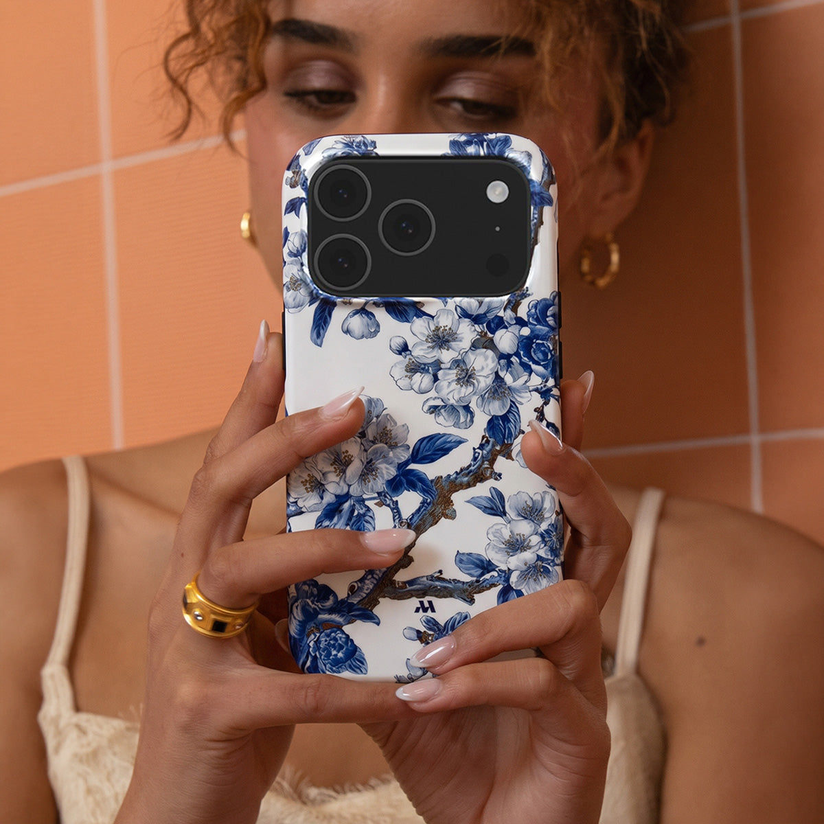 Mobcos iPhone 17 series Chinoiserie Floral Premium Case Compatible with Hybrid Dual-Layer Hard Shell + Silicone Protection - Scratch-Resistant Shockproof Mobile Cover Mobcos