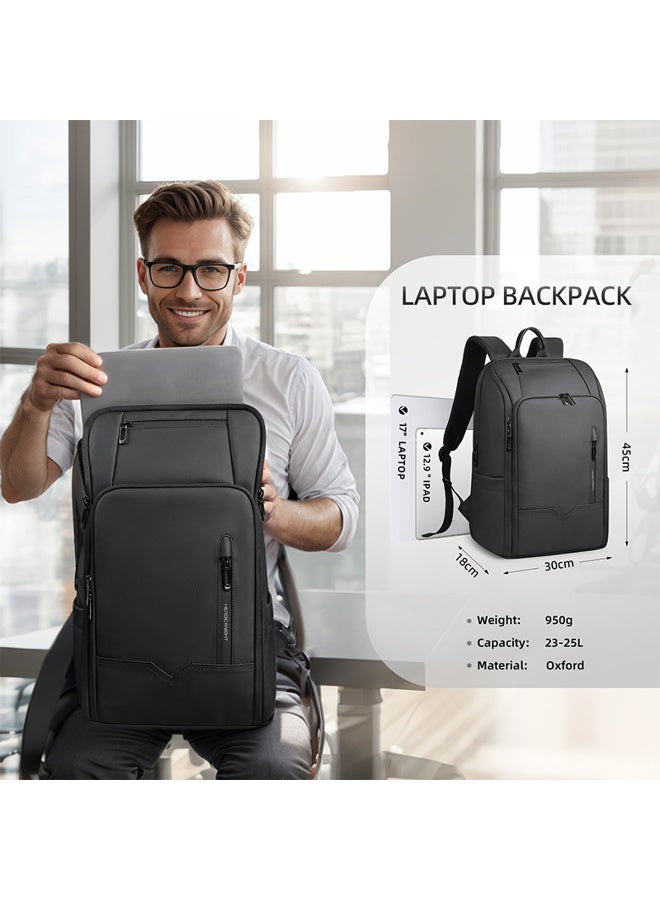 Mobcos Back Pack Black 8201 Urban Waterproof Laptop Backpack with USB Charging Port Ð Anti-Theft Oxford Fabric Travel & Business Backpack for Men & Women, Stylish Everyday Work Bag Mobcos