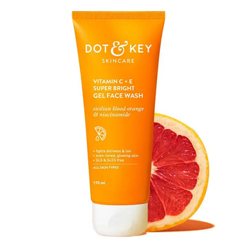 DOT & KEY Vitamin C + E Super Bright Gel Face Wash For Glowing And Brightening Skin All Skin Types| With Triple Vitamin C (175 ml) DOT & KEY