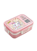 Mobcos Unicorn-Themed Pink Plastic Multi-Compartment Portable Kids Lunch Box with Secure Locking Lid for Fresh and Organized Meals Mobcos