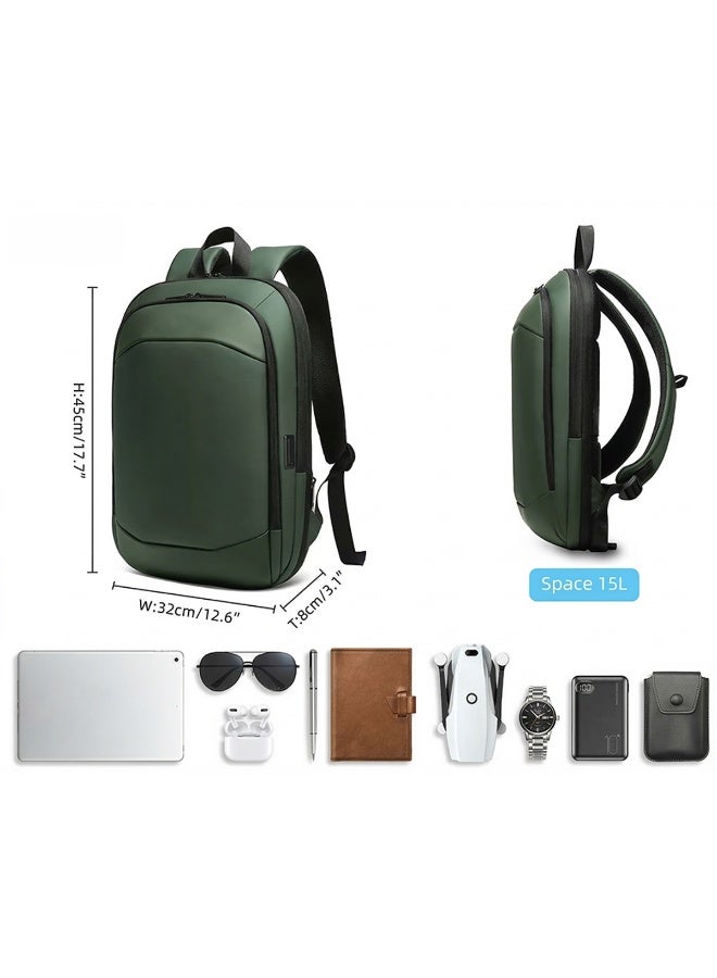 Mobcos Back Pack Black 8787TF Waterproof Anti-Theft Laptop Backpack with USB Charging Port Apex Business Travel Backpack for Men & Women Durable Oxford Material Fits 17.3 Inch Laptop Slim Work & College Bag