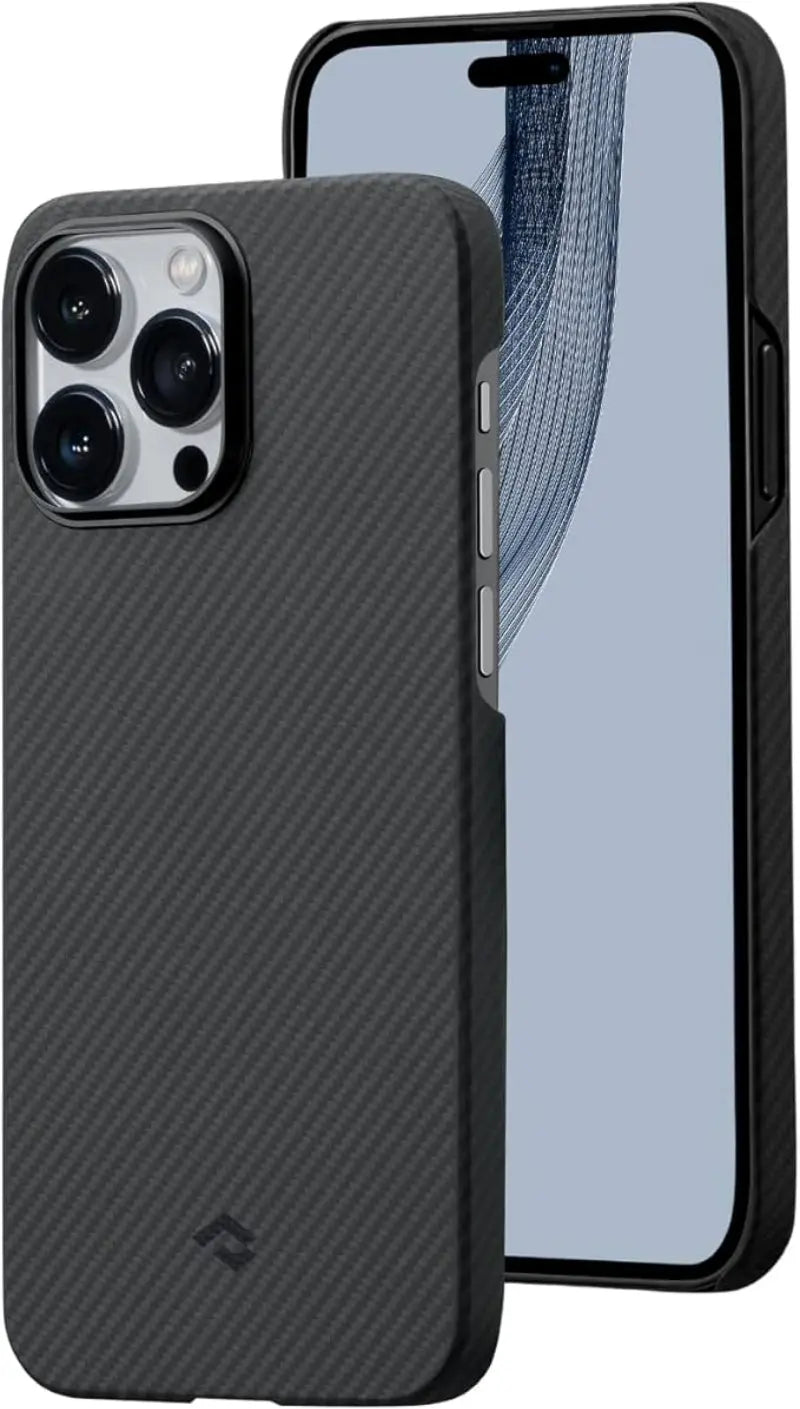 PITAKA MagEZ Case 3 for iPhone 14 Pro Max, Slim & Lightweight 6.7-Inch Case with MagSafe Compatibility, Featuring 600D Aramid Fiber for a Case-Less Touch Feel – Black/Grey Twill Design, Perfect Fit for iPhone 14 Pro Max PITAKA