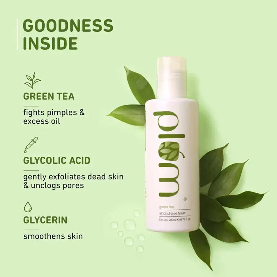 Plum Green Tea Alcohol Free Toner For Oily Acne Prone Skin Toner for Glowing Skin Shrinks & Tightens Pores (200 ml) - MOBCOS