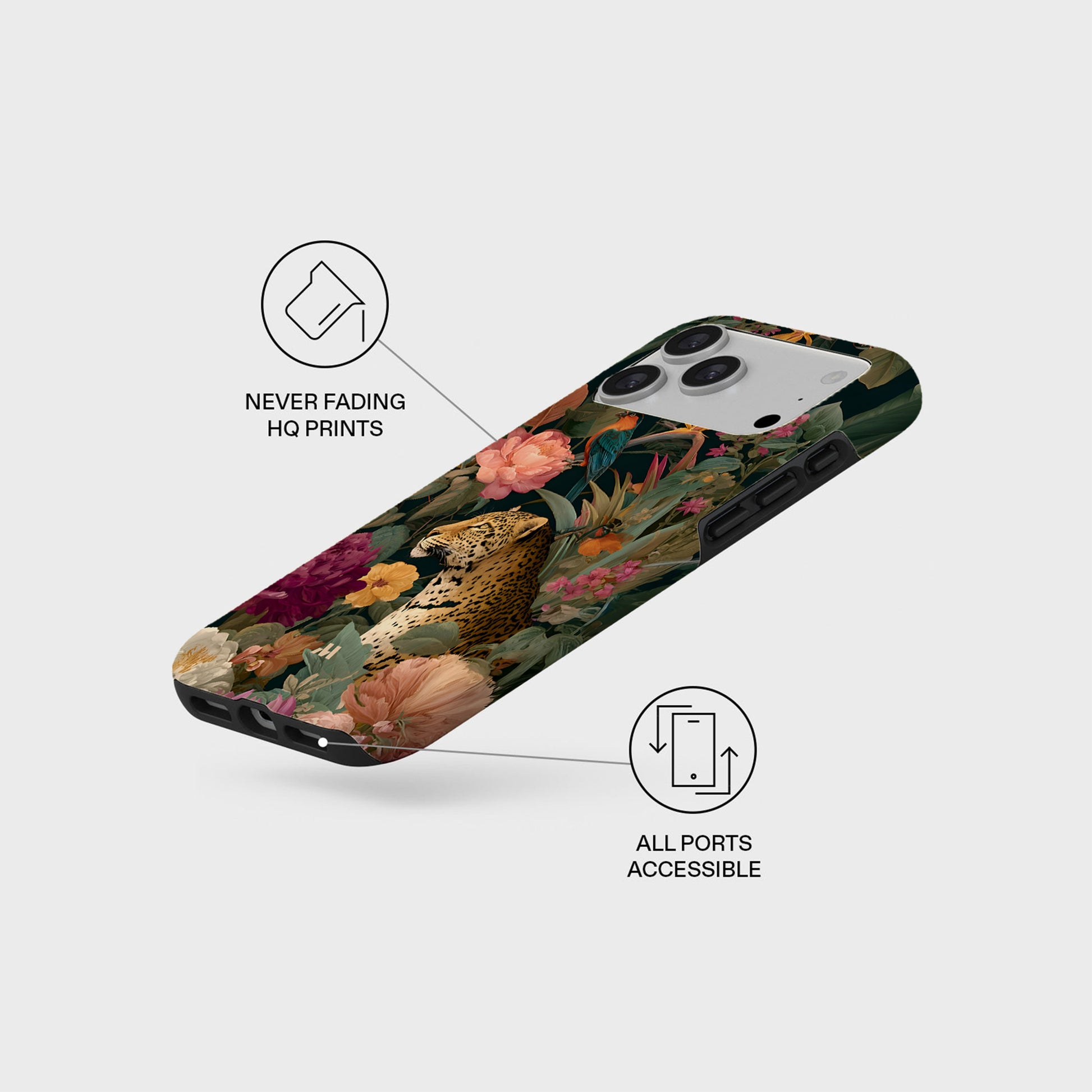 Mobcos iPhone 17 series Jungle Safari Premium Case Compatible with Hybrid Dual-Layer Hard Shell + Silicone Protection - Scratch-Resistant Shockproof Mobile Cover Mobcos