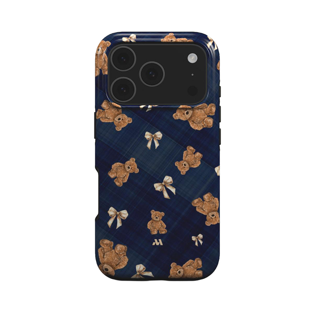 Mobcos iPhone 17 series Teddy Plaid Premium Case Compatible with Hybrid Dual-Layer Hard Shell + Silicone Protection - Scratch-Resistant Shockproof Mobile Cover Mobcos