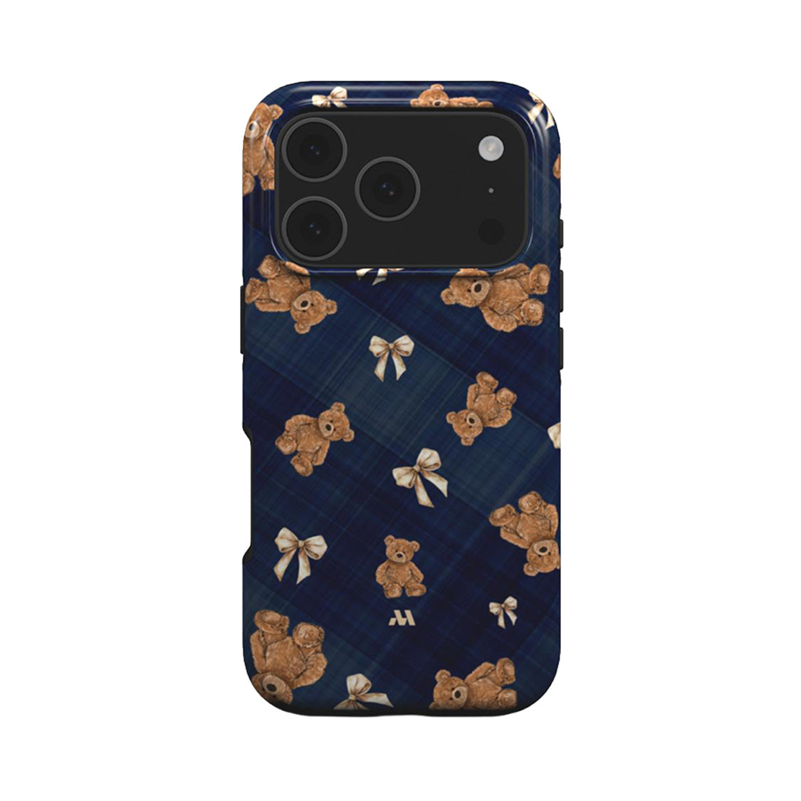 Mobcos iPhone 17 series Teddy Plaid Premium Case Compatible with Hybrid Dual-Layer Hard Shell + Silicone Protection - Scratch-Resistant Shockproof Mobile Cover Mobcos