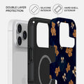 Mobcos iPhone 17 series Teddy Plaid Premium Case Compatible with Hybrid Dual-Layer Hard Shell + Silicone Protection - Scratch-Resistant Shockproof Mobile Cover Mobcos