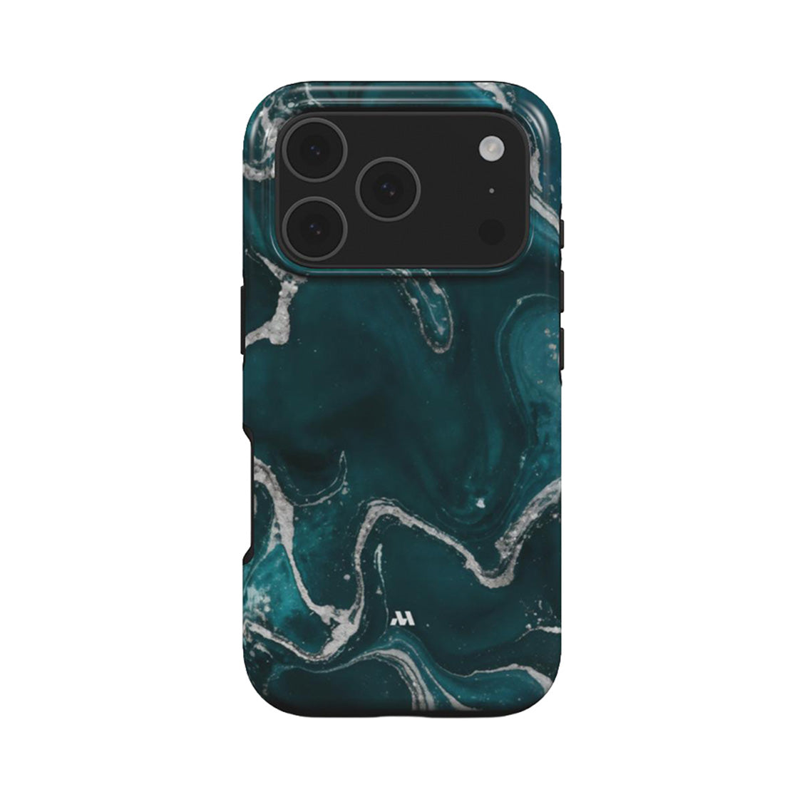 Mobcos iPhone 17 series Teal Marble Premium Case Compatible with Hybrid Dual-Layer Hard Shell + Silicone Protection - Scratch-Resistant Shockproof Mobile Cover Mobcos